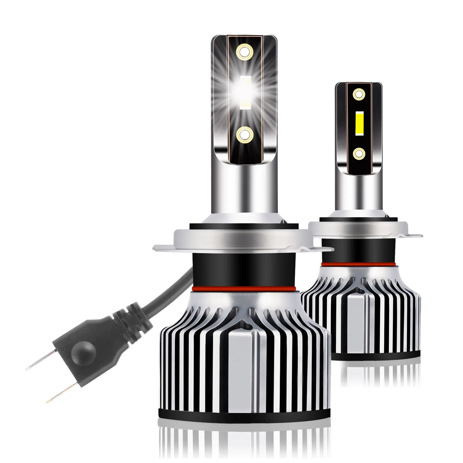 

H7 LED Headlight Bulbs, 48W 10000 Lumens Super Bright LED Headlights Conversion Kit 6000K Cool White IP68 Waterproof, Pack of 2