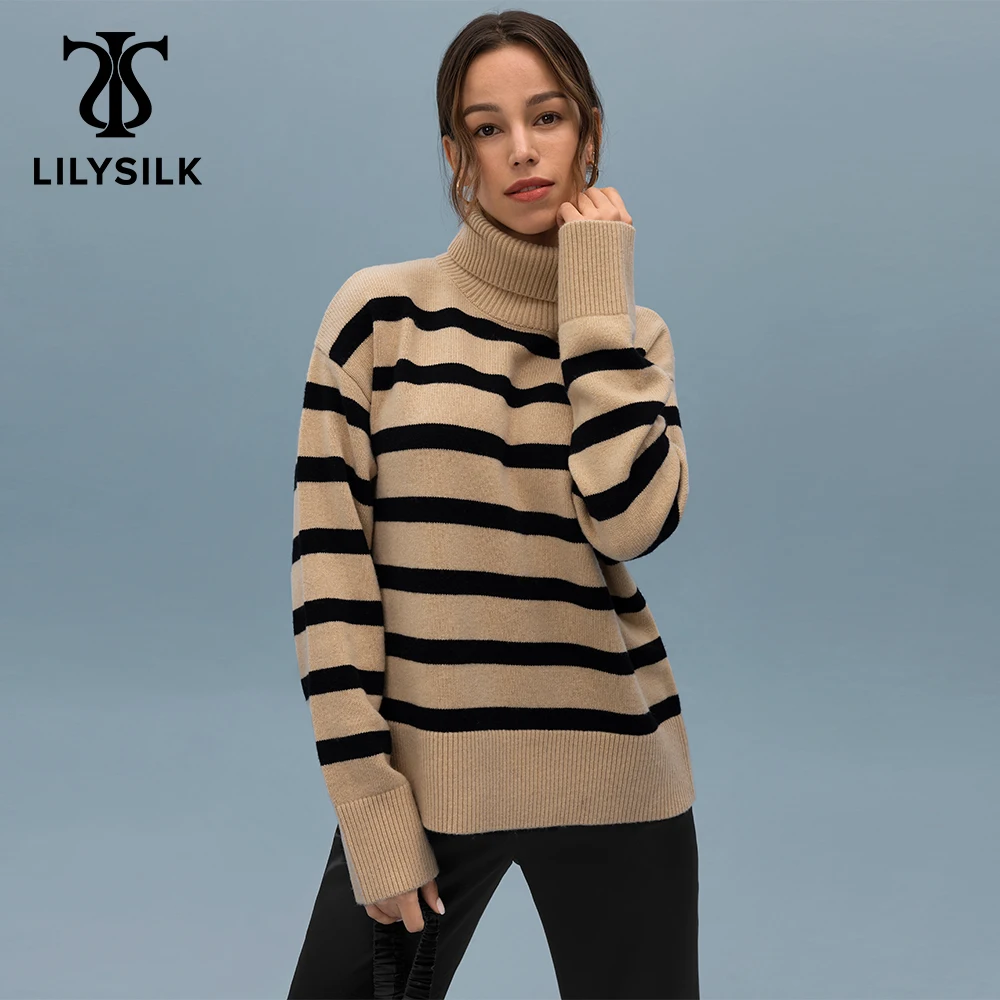 LILYSILK Stripe Wool Pullover Sweater For Women 2022 New Winter Top Turtleneck Casual Ladies Thick Essentials Free Shipping
LILYSILK Stripe Wool Pullover Sweater For Women 2022 New Winter Top Turtleneck Casual Ladies Thick Essentials Free Shipping