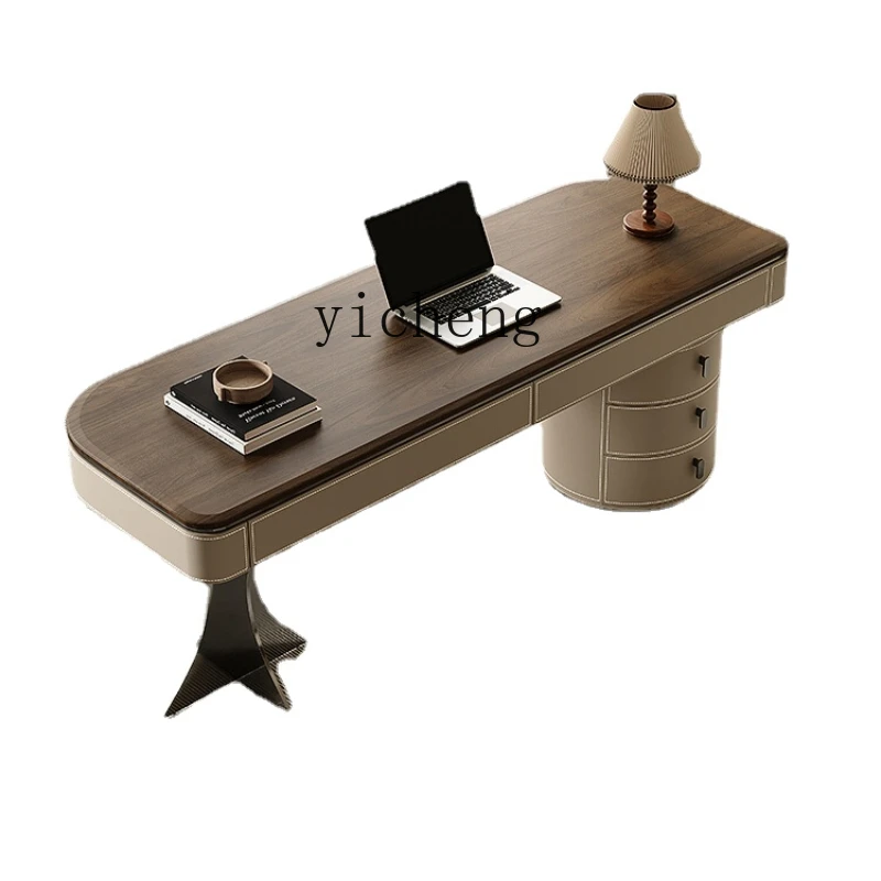 

Zk Modern Retro Style Desk Home Study Desk Designer High-End Walnut