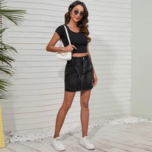 Denim Skirt Washed Slimming Solid Color Retro Patchwork Button Temperament Sexy Spring Summer New Straight Mini Wild Skirt
Denim Skirt Washed Slimming Solid Color Retro Patchwork Button Temperament Sexy Spring Summer New Straight Mini Wild Skirt
