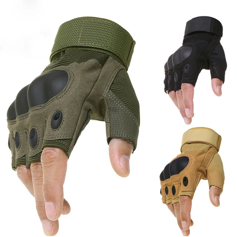 

Tactical Hard Knuckle Half finger Gloves Men's Army Military Combat Hunting Shooting Airsoft Paintball Police Duty - Fingerless