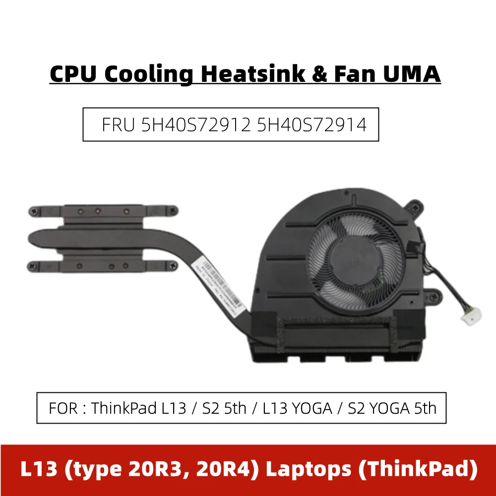 

New Original For Lenovo Thinkpad L13 Yoga S2 5th Gen 2020 S2 Yoga Laptop CPU Cooling Fan Heatsink Cooler 5H40S72912 5H40S72914