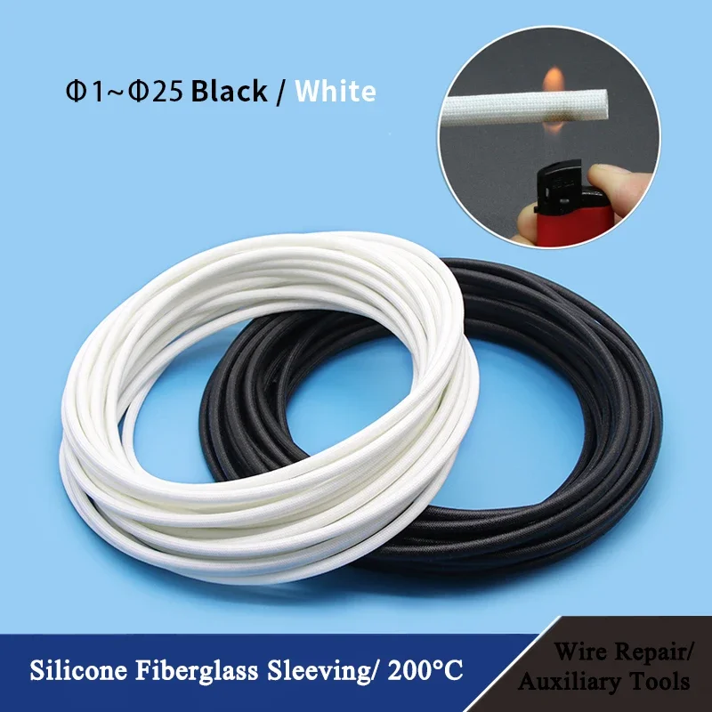 1/5/10M Silicone Fiberglass Sleeving ID 1 ~ 25mm Flame Resistant Silicone Resin Insulate 200 Deg.C Cable Protect Tubing
1/5/10M Silicone Fiberglass Sleeving ID 1 ~ 25mm Flame Resistant Silicone Resin Insulate 200 Deg.C Cable Protect Tubing