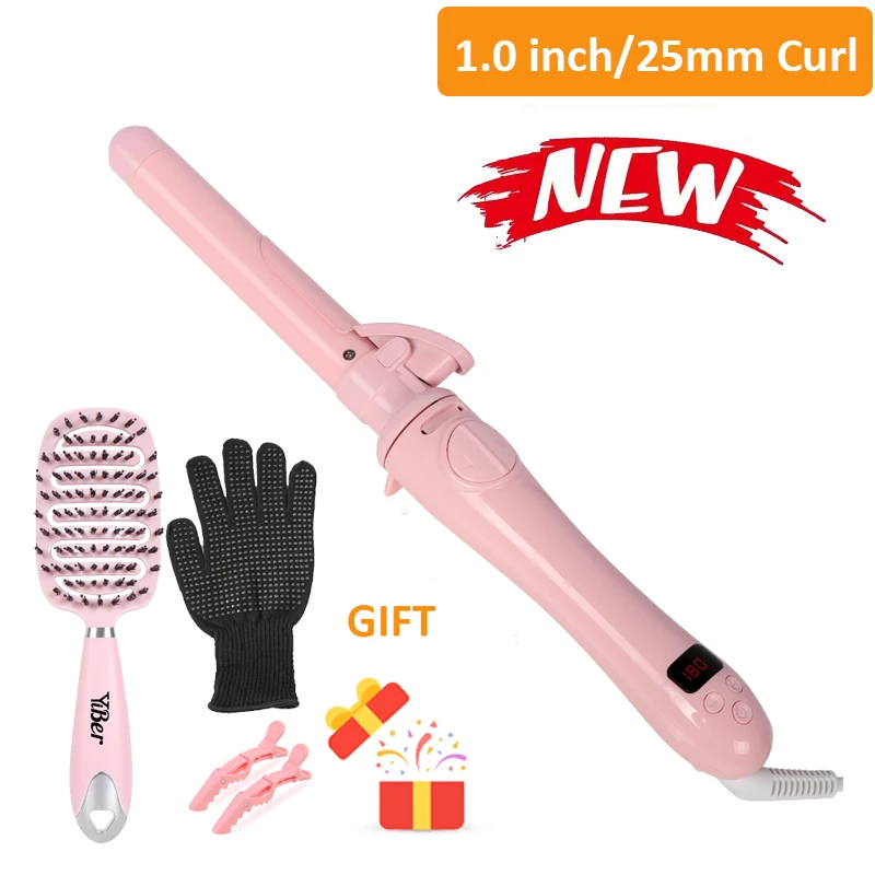 

2024 Best Rotating Curling Irons Automatic Hair Curling Wand Professional 25mm Ceramic Auto Hair Curler Lcd Curling Iron Styler