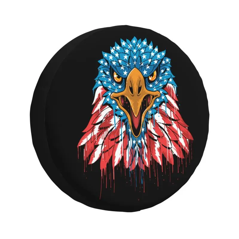 

Patriotic Eagle USA American Flag Spare Wheel Cover for Jeep Honda 4WD RV Custom Tire Protector 14" 15" 16" 17" Inch