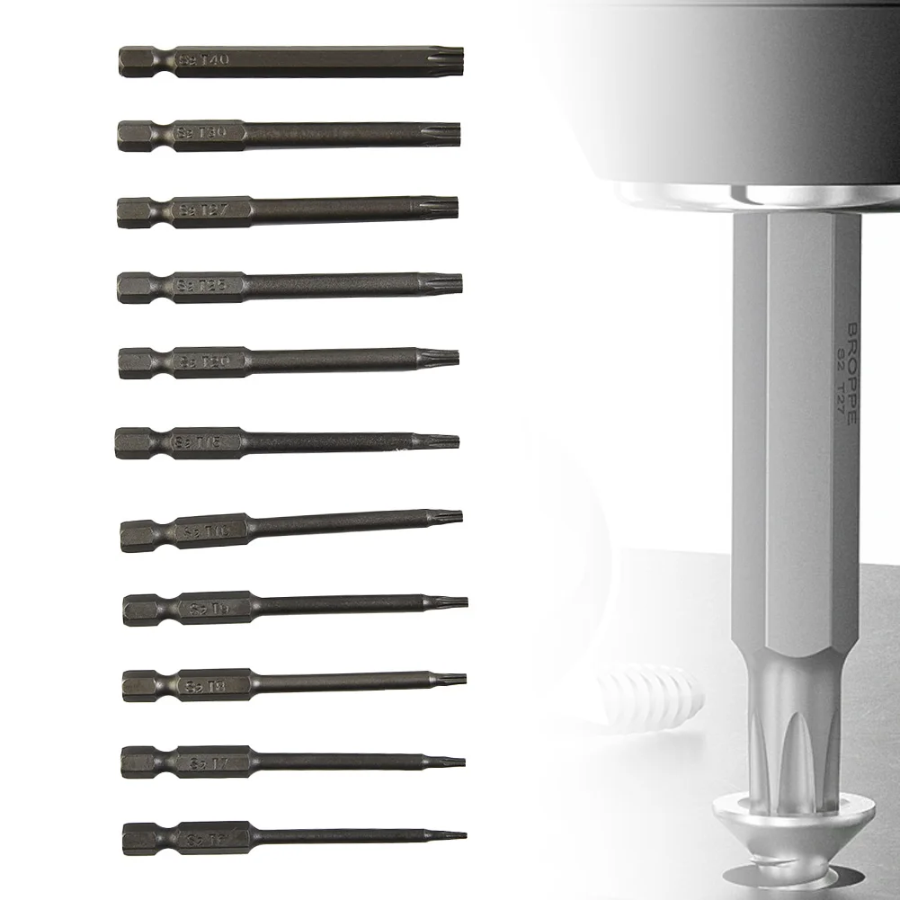 Brand New Factory Workshop Screwdriver Bit Hex Bit Security Set Torx Type 11pcs Extra Long Head 75MM Replacement
Brand New Factory Workshop Screwdriver Bit Hex Bit Security Set Torx Type 11pcs Extra Long Head 75MM Replacement