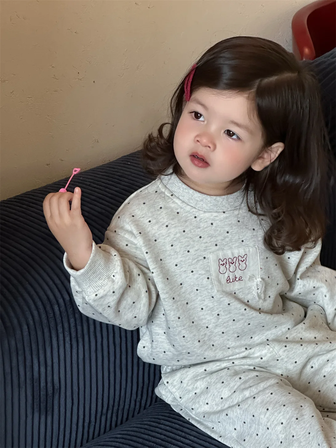 2025 Autumn New Baby Girl Long Sleeve Casual Clothes Set Toddler Dot Sweatshirt + Pants 2pcs Suit Cotton Toddler Girl Outfits 15 S0eb0f94de9284171859c8e82afbe03afJ