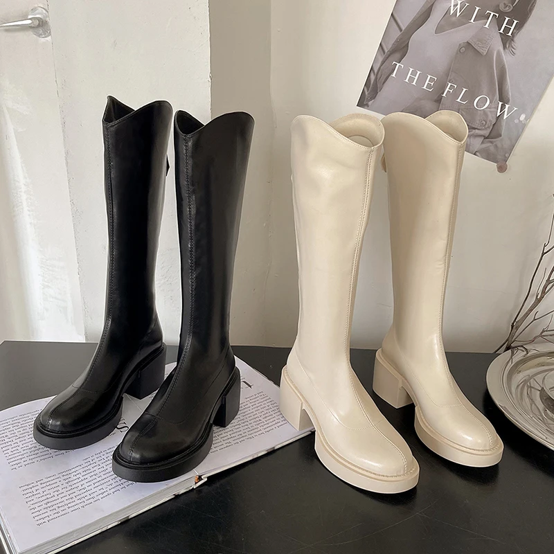 2022 New Winter Women's Shoes Thick Heel Women Long Boots Fashion Back Zippers Ladies Platform Knight Knee High Boot
2022 New Winter Women's Shoes Thick Heel Women Long Boots Fashion Back Zippers Ladies Platform Knight Knee High Boot