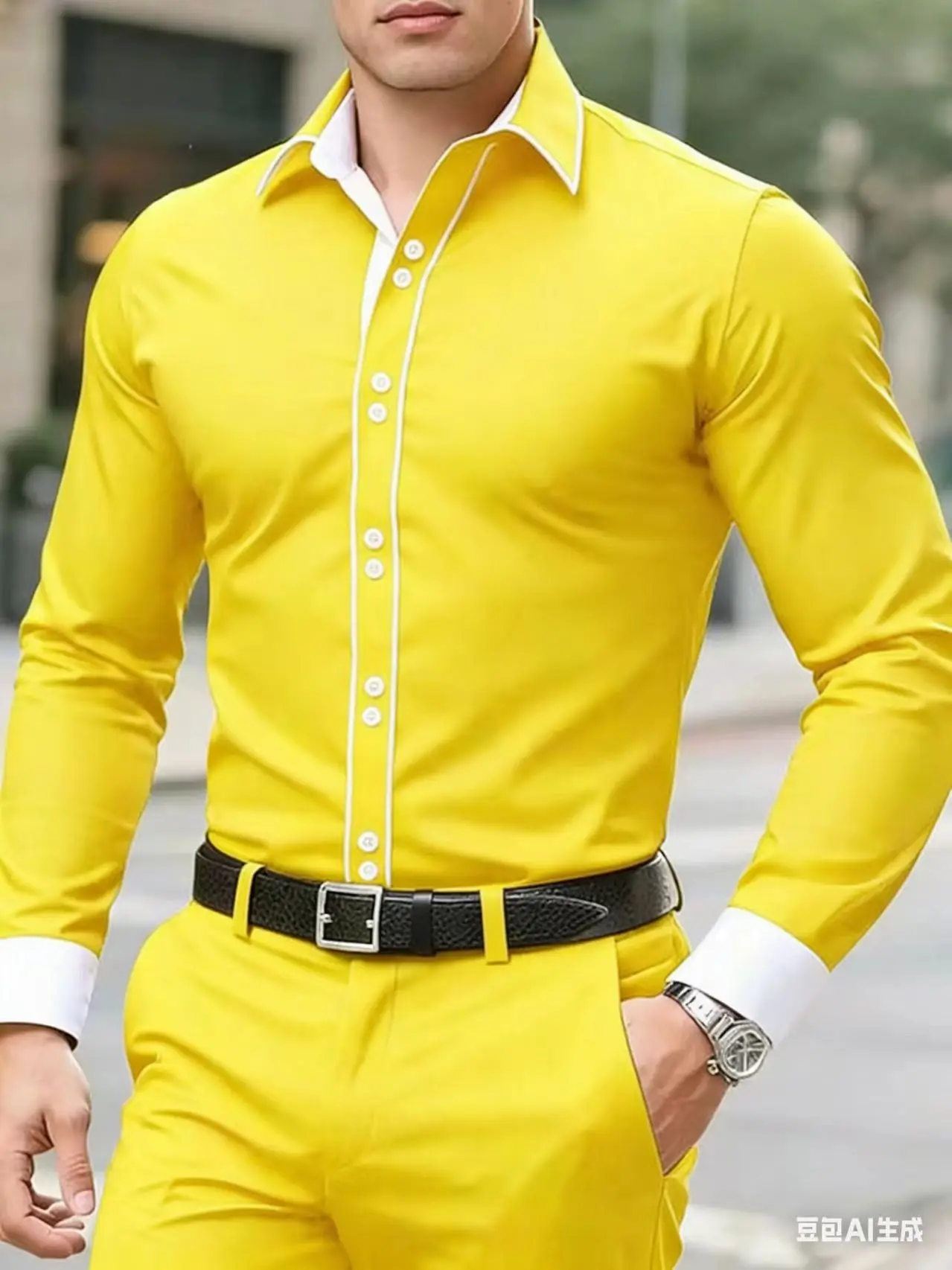 قميص رجالي جديد عصري للرجال، قميص كاجوال بأكمام طويلة مع ياقة، ملابس مكتبية مريحة وأنيقة قميص رجالي جديد عصري للرجال، قميص كاجوال بأكمام طويلة مع ياقة، ملابس مكتبية مريحة وأنيقة