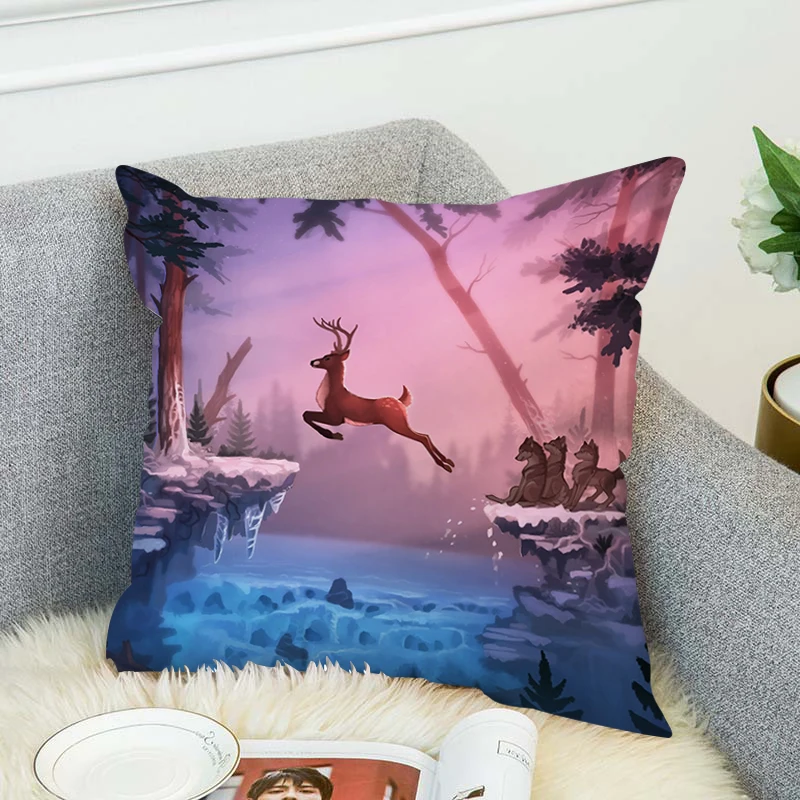 

Deer and Forest Pillow Cases Decorative Cushions for Bed Pillowcase 40*40 Chair Cushion Cover 45x45cm Lounge Chairs Pillowcases