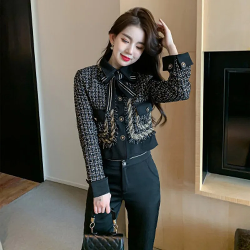 Runway Autumn And Winter Casual Pants Suit Women Lapel Single-Breasted Woolen Short Coat Tops + Full Length 2 Piece Sets Clothes
Runway Autumn And Winter Casual Pants Suit Women Lapel Single-Breasted Woolen Short Coat Tops + Full Length 2 Piece Sets Clothes