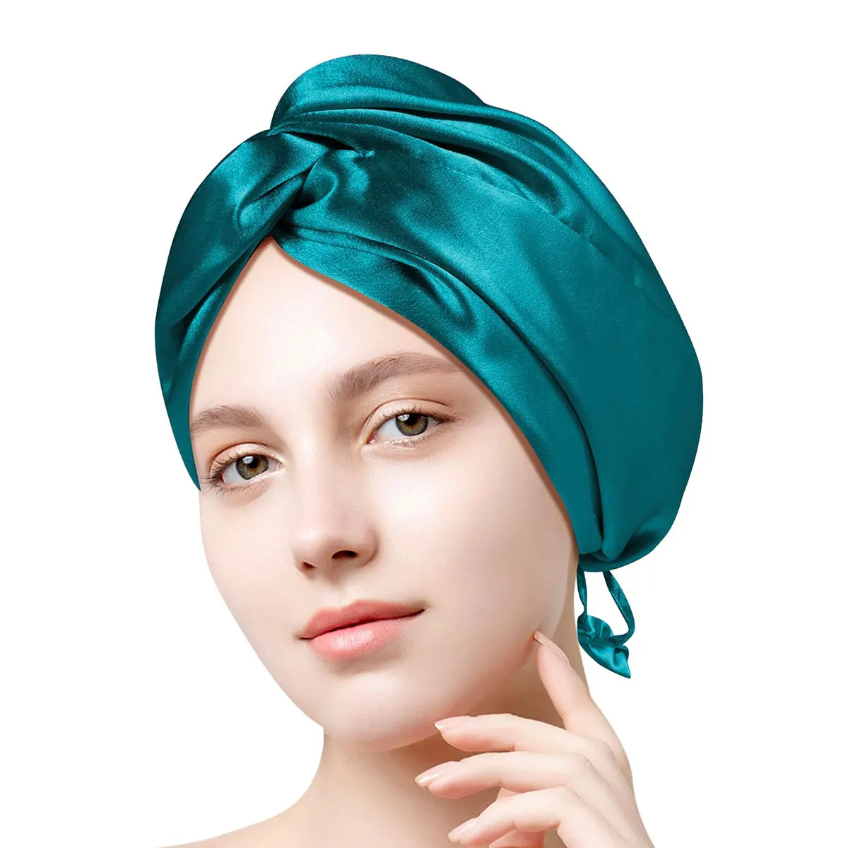 

Silk Nightcap Silk Hair Hat Silk Hat 70% Mulberry Silk 30% Satin Double-layer Fabric Strap Adjustable Size Hairdressing Reduce