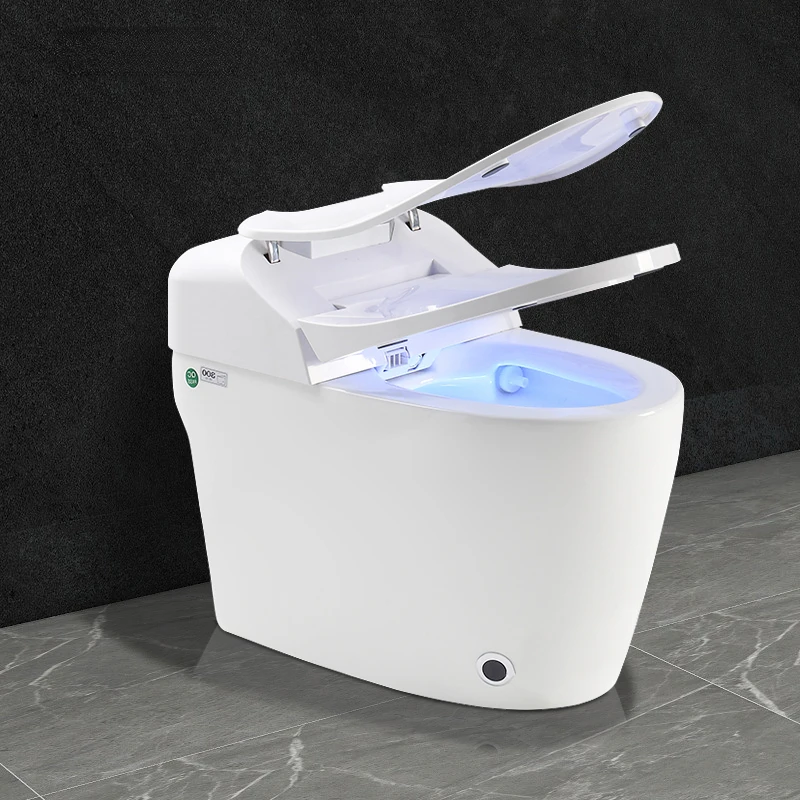Auto flip open lid save water bathroom one piece electric wc toilet bowl ceramic intelligent automatic smart toilet with bidet 
Auto flip open lid save water bathroom one piece electric wc toilet bowl ceramic intelligent automatic smart toilet with bidet