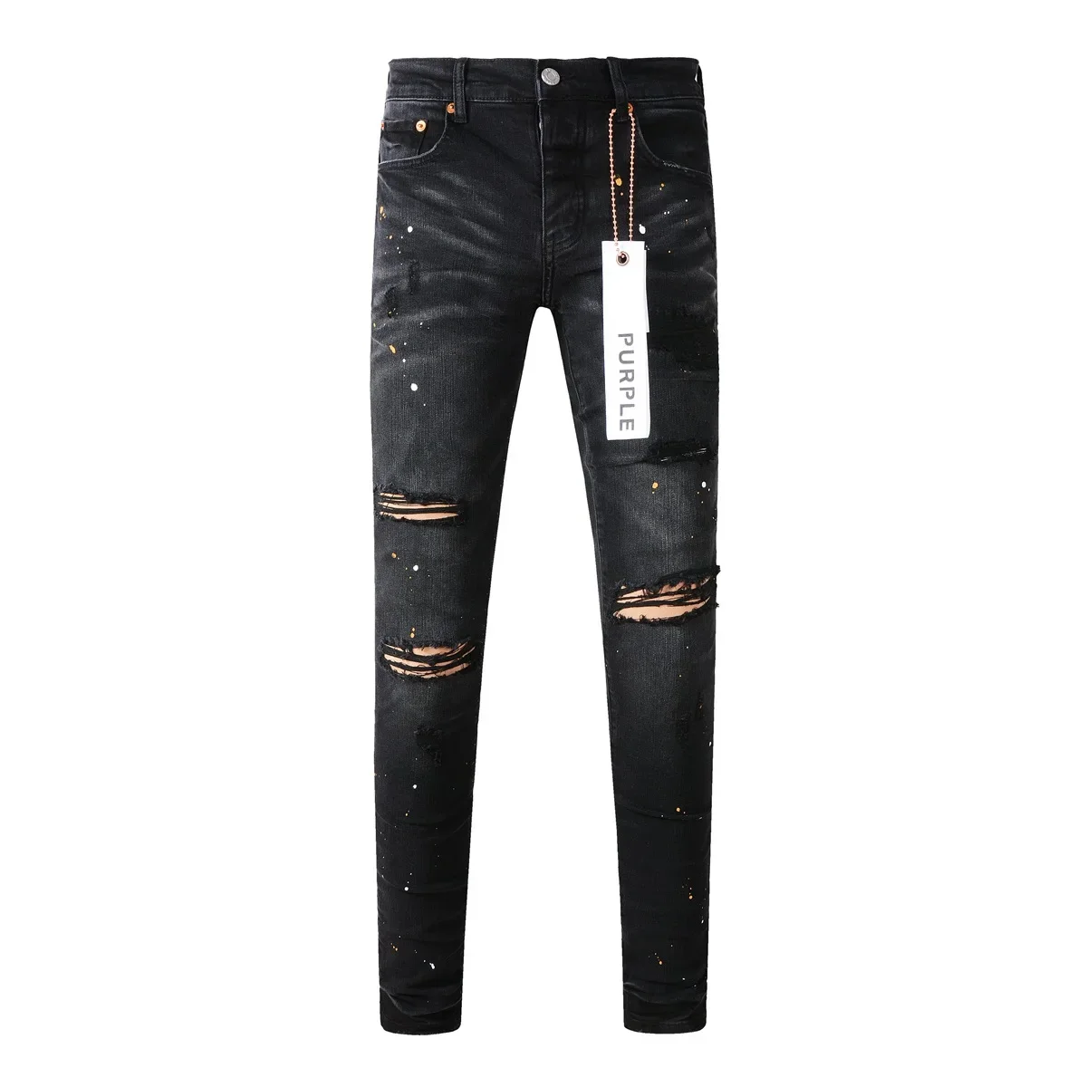 

Высококачественные фиолетовые брендовые джинсы, уличные черные джинсы с рисунком, высококачественный ремонт, низкая высота и плотные джинсы, размеры 28-40