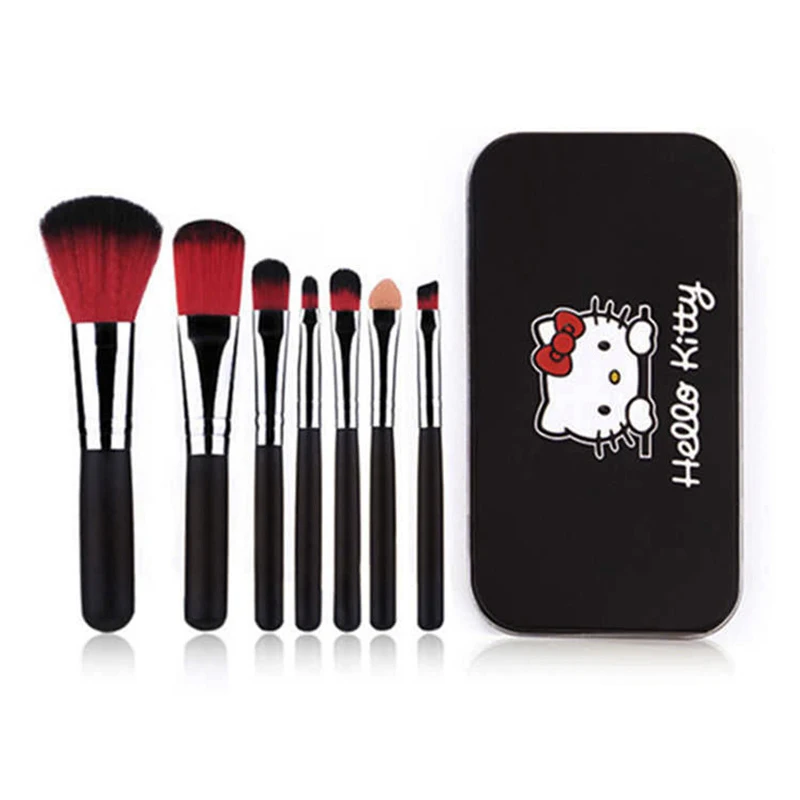 

7Pcs Set Makeup Brush Sanrio Anime Kawaii Hello Kitty Multifunctional Cute Y2K Cosmetics Tool Storage Fashion Girls Gifts