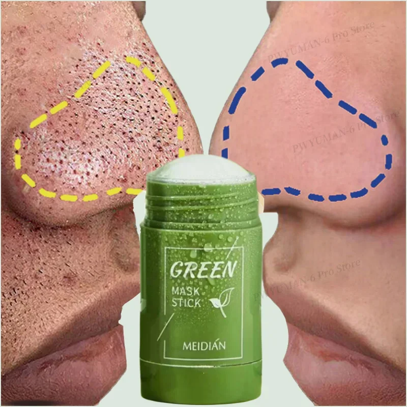 

Fast Remove Blackhead Green Tea Solid Mask Cleansing Stick Mask Facial Dispel Acne Blemish Shrink Pores Korean Skin Care 40g