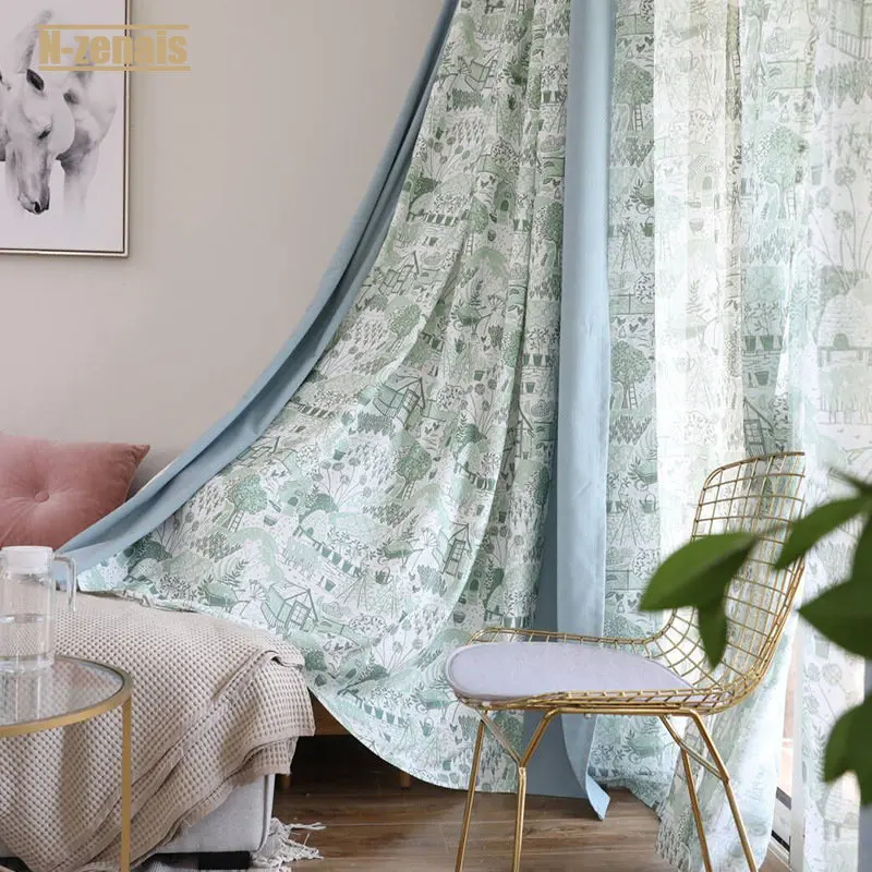 British Tulle Curtains for Living Room Dining Room Bedroom Balcony Bay Window Green Pattern Printing Blackout Modern Minimalist
British Tulle Curtains for Living Room Dining Room Bedroom Balcony Bay Window Green Pattern Printing Blackout Modern Minimalist