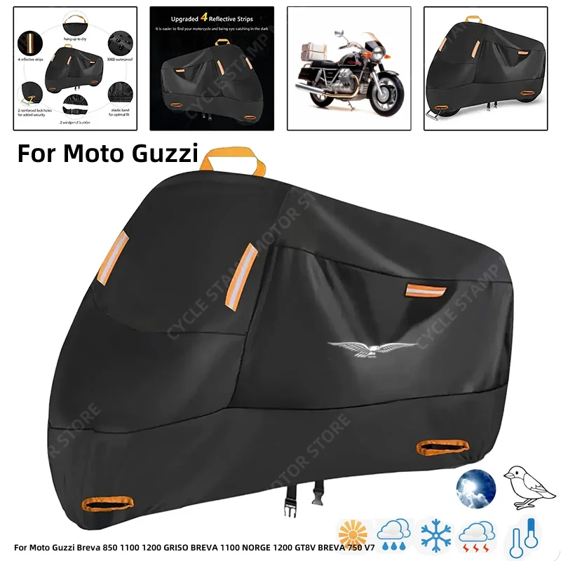 Waterproof Motorcycle Cover For Moto Guzzi Breva 850 1100 1200 GRISO BREVA 1100 NORGE 1200 GT8V BREVA 750 V7 Outdoor Protection
Waterproof Motorcycle Cover For Moto Guzzi Breva 850 1100 1200 GRISO BREVA 1100 NORGE 1200 GT8V BREVA 750 V7 Outdoor Protection