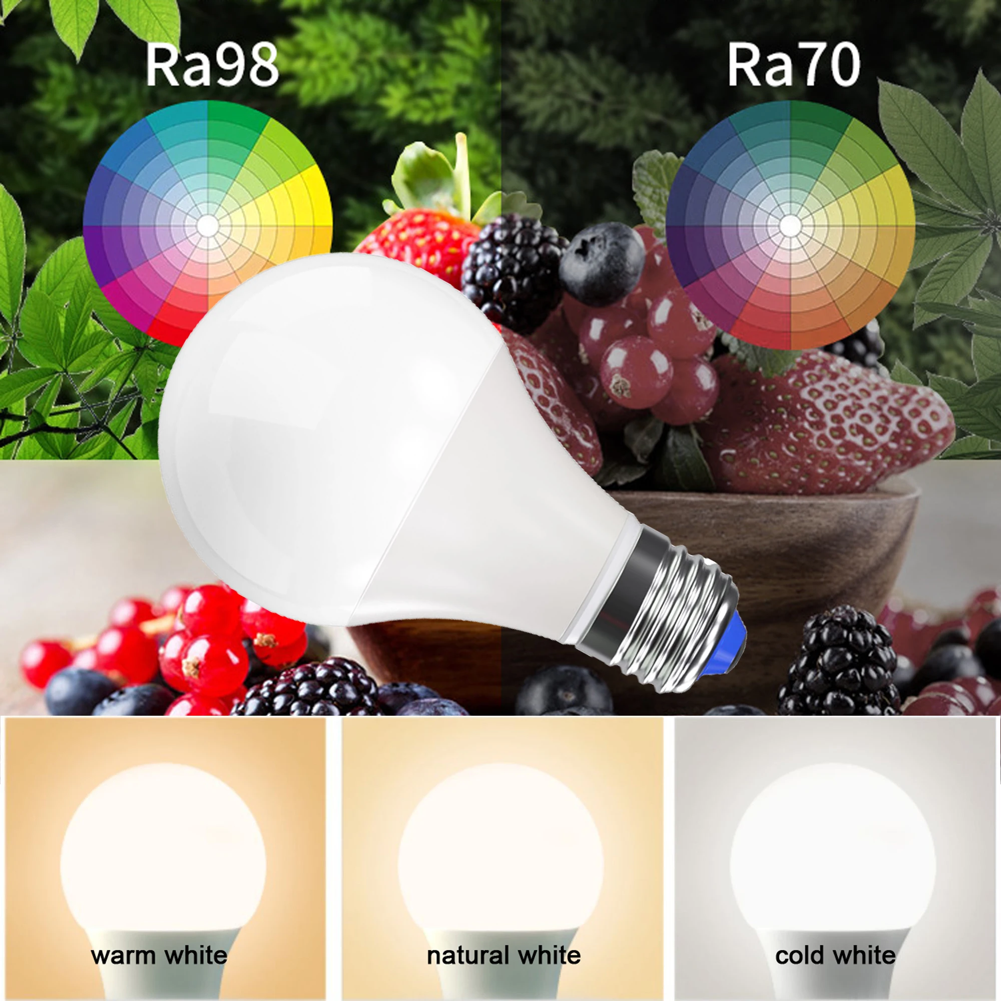 

High CRI RA 95-98 6W AC85-220V LED Bulbs Lamp Light E27/E14 500-600lm 3000K/4000K/5000K for Room Kitchen Office Shop Photography