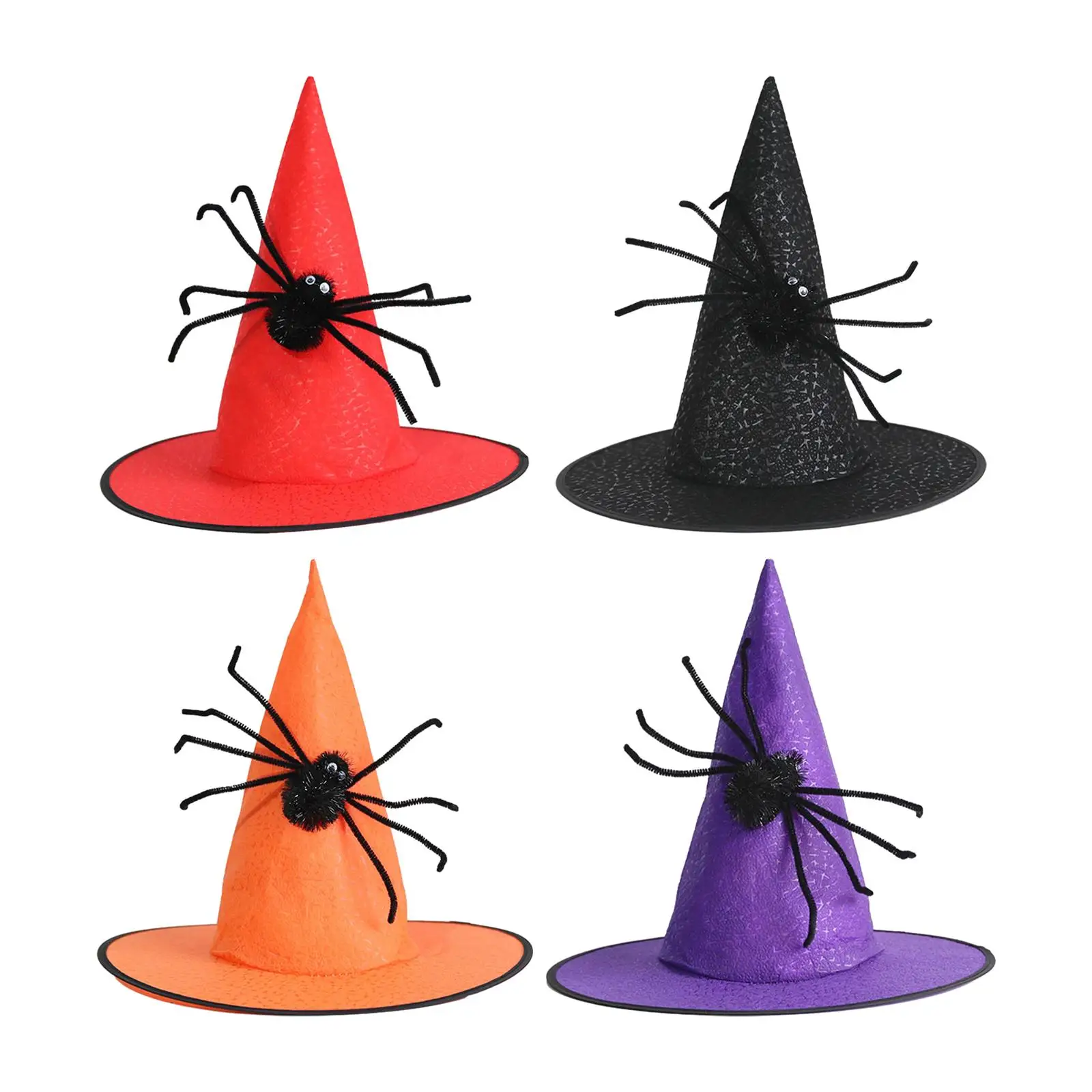 

Witch Hat Headgear Pointed Top Hat Photo Props Spider Decoration Wizard Hat for Masquerade Fancy Dress Carnivals Party Halloween