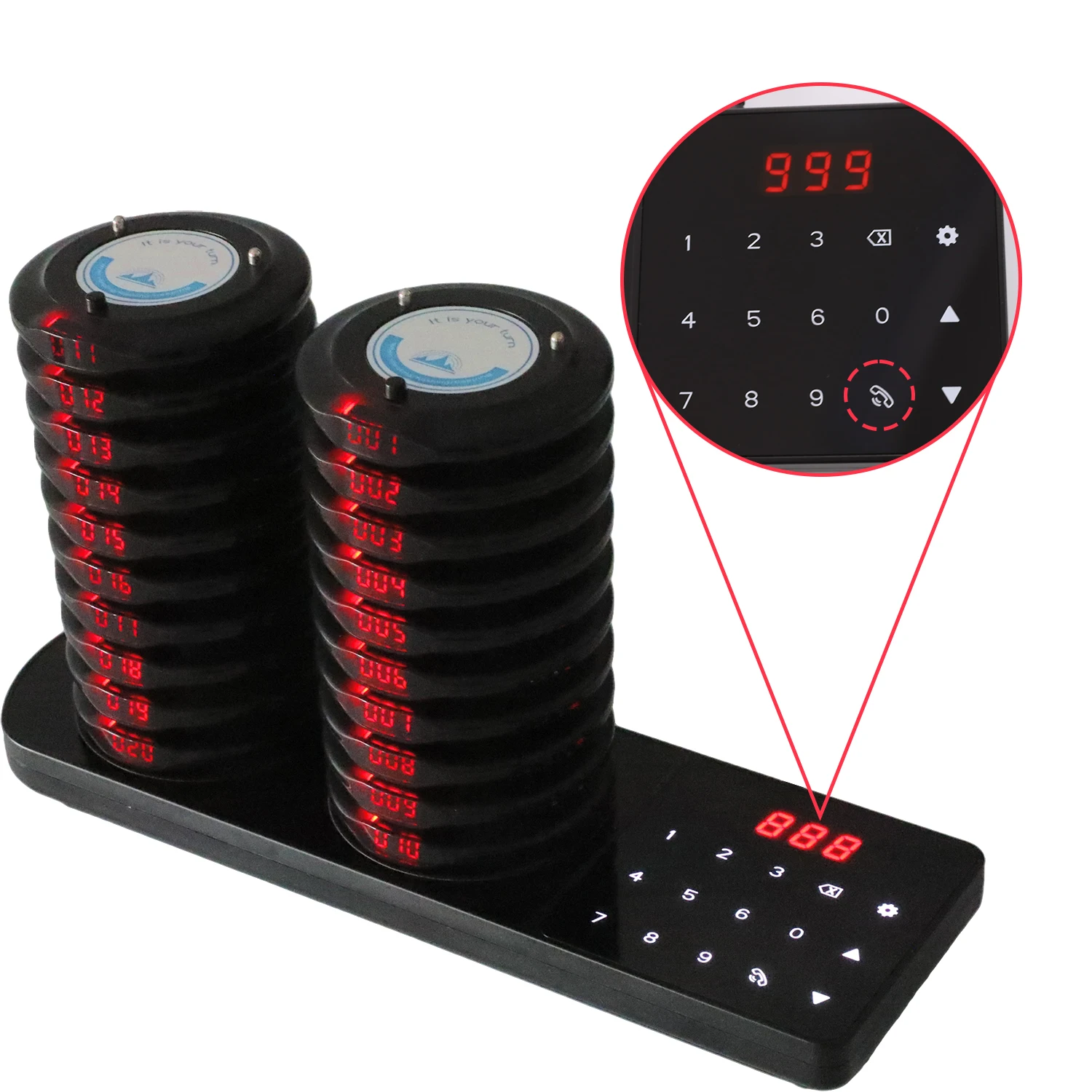 Wireless Restaurant Pager System Dual Charging Base Wireless Calling System Coaster For Food Truck Church Clinic Coffee Shop Wireless Restaurant Pager System Dual Charging Base Wireless Calling System Coaster For Food Truck Church Clinic Coffee Shop
