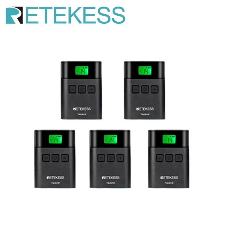 

Retekess 5pc TT122 Tour Guide System Wireless Receiver For Church Translation Traveling Museum Visit Conference Factory Training
