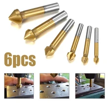 6pcs 6.3-20.5MM Titanium Round Shank 3 Flute 90 Degree HSS Chamfer Chamfering Cutter End Mill Tool Countersink Drill Bit Set
6pcs 6.3-20.5MM Titanium Round Shank 3 Flute 90 Degree HSS Chamfer Chamfering Cutter End Mill Tool Countersink Drill Bit Set