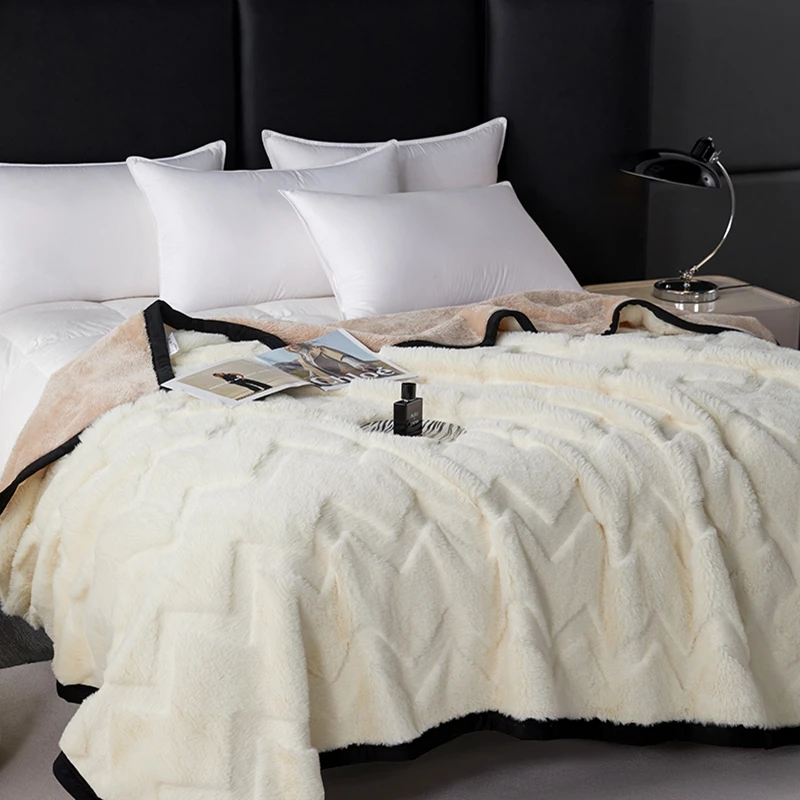 High-end Artificial Rabbit Hair Wavy Winter Thermal Blanket Soft Thicken Warmth Sofa Throw Comfortable Plush Blankets for Beds
High-end Artificial Rabbit Hair Wavy Winter Thermal Blanket Soft Thicken Warmth Sofa Throw Comfortable Plush Blankets for Beds