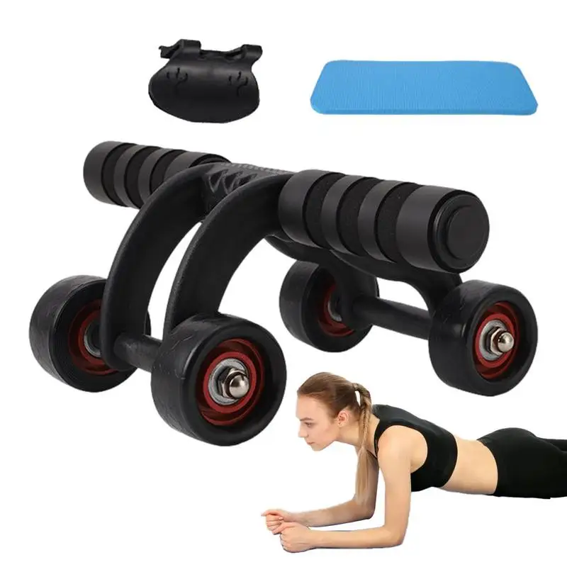

Abdominal 4 Wheel Roller Abdominal Muscles Exerciser Four Wheels Exercise Roller Wheels For Home Workplace Traveling Gym