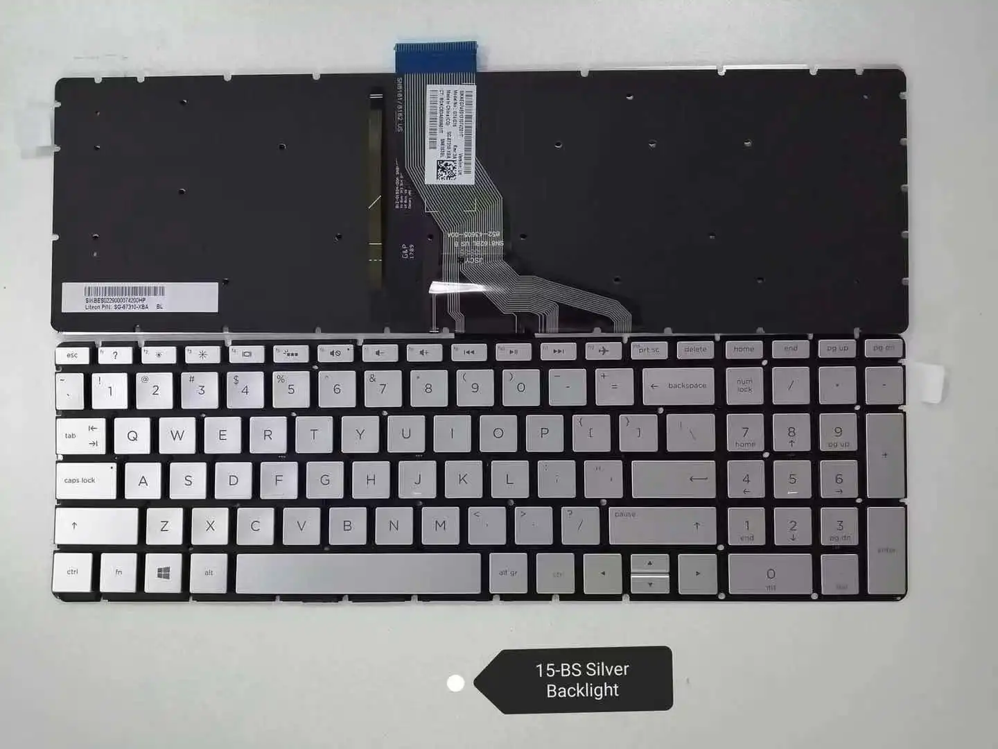 

XIN for HP 15-AU 15-AW 15-AX 15-BK 15-BS 15-BW 250 G6 255 G6 258 G6 Laptop Keyboard US Enter Backlit Silver US