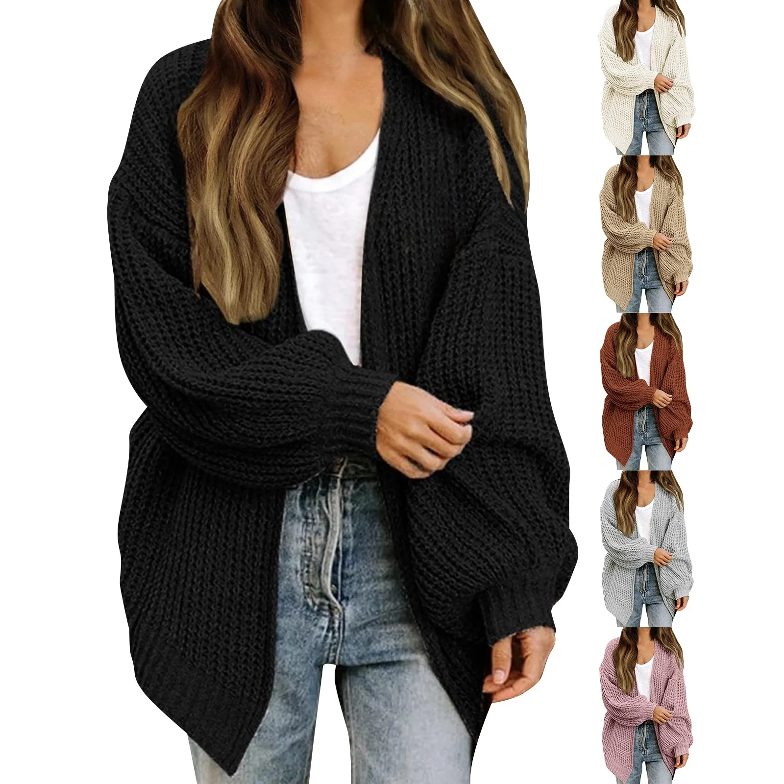 

Women's Long Sleeved Sleeved Cardigan With Pockets Knitted Sweater For Swim Tops for Women 3x Women's Tunic Blouses