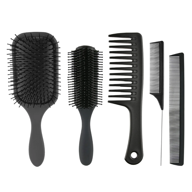 

5Pcs Paddle Hair Brush Detangling Brushes Comb Set for Men Women Wet Dry Hairbrush Long Thick Thin Curly Natural Hair