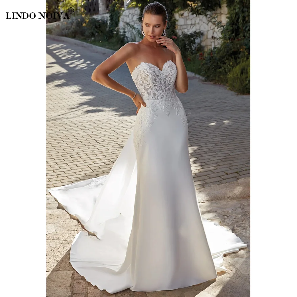 LINDO Mermaid Wedding Dress for Women Bride Appliques Backless V-Neck OPen Back Stain Detachable Train Vestido Noiva Sereia 2024
LINDO Mermaid Wedding Dress for Women Bride Appliques Backless V-Neck OPen Back Stain Detachable Train Vestido Noiva Sereia 2024