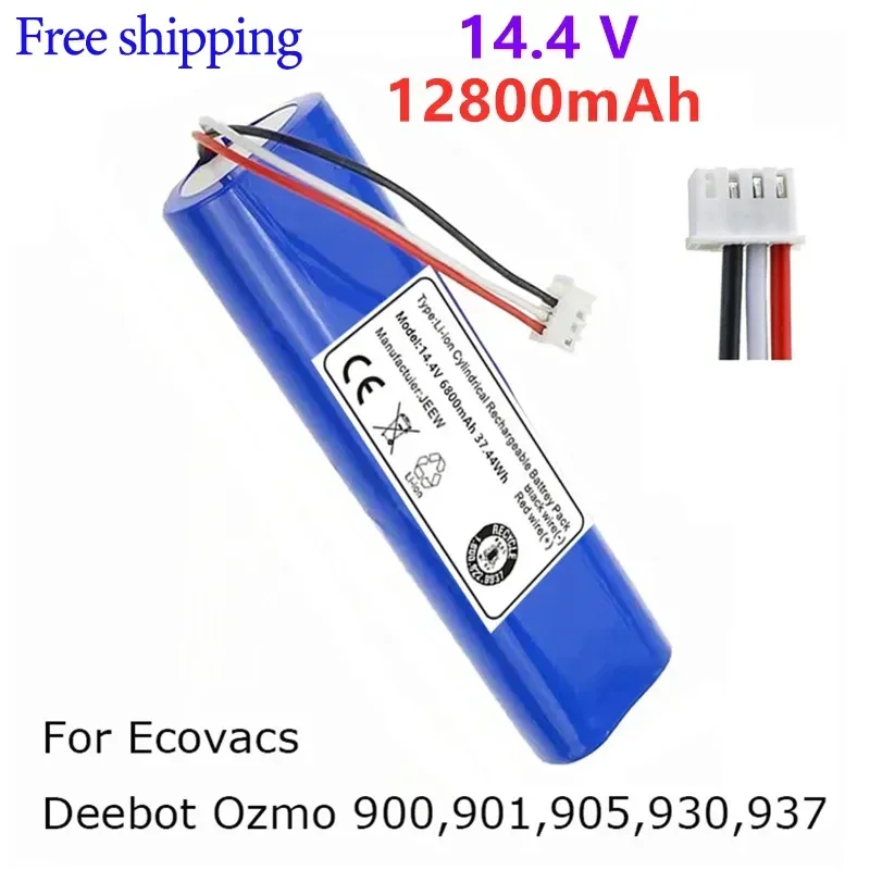 Rechargeable Battery 2024NEW Hot Selling 14.4 V 12800mAh Robotic Vacuum Battery Pack for Ecovacs Deebot Ozmo 900 901 905 930 937
Rechargeable Battery 2024NEW Hot Selling 14.4 V 12800mAh Robotic Vacuum Battery Pack for Ecovacs Deebot Ozmo 900 901 905 930 937