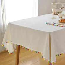 

Cotton Tablecloths, Waterproof Table Covers Pure Color Simplicity White Dining Table Coffee Table Deco