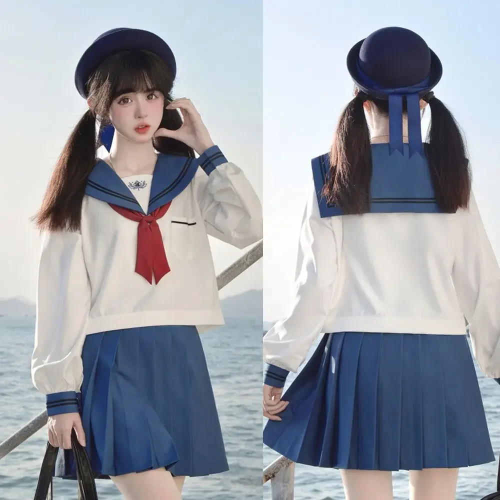 Korean Japanese style blue jk uniform sailor suit for girls long sleeves college style school style suit cosplay uniform women
Korean Japanese style blue jk uniform sailor suit for girls long sleeves college style school style suit cosplay uniform women