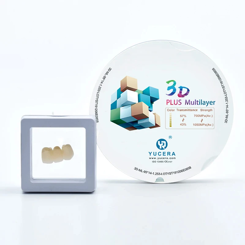 

Yucera Dental 3D Pro Multi-Layered Zirconia 6 Layers 95 mm ×22mm Discs CAD/CAM Ceramic Block