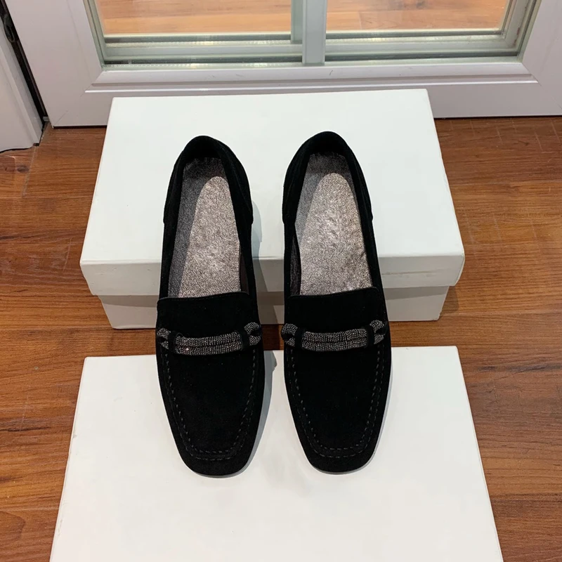 High Quality Women Suede Fashion Loafers Square Toe String Bead Casual Shoes Slip On Luxury Female Flats Shoes Free Shipping
High Quality Women Suede Fashion Loafers Square Toe String Bead Casual Shoes Slip On Luxury Female Flats Shoes Free Shipping