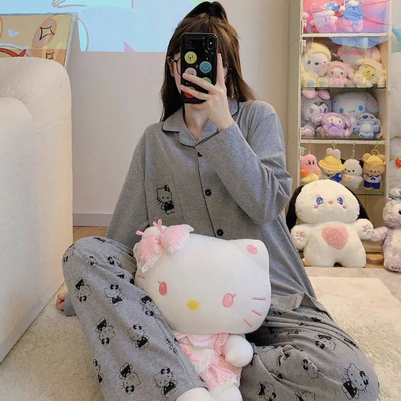Hello Kitty Kawaii Sanrio Kuromi Pajamas Loopy Spring Autumn Long Sleeved Pants Cartoon Student Home Clothing Set Girl Toy Gifts
Hello Kitty Kawaii Sanrio Kuromi Pajamas Loopy Spring Autumn Long Sleeved Pants Cartoon Student Home Clothing Set Girl Toy Gifts