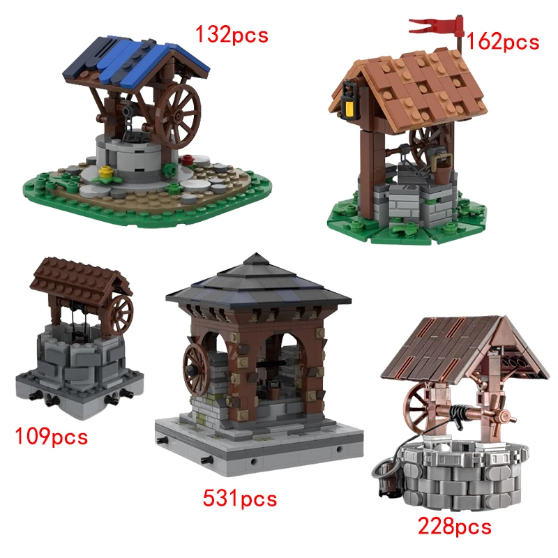 Fast delivery MOC-175048 town supplement medieval water well mini well house small particle assembled building block toys
Fast delivery MOC-175048 town supplement medieval water well mini well house small particle assembled building block toys