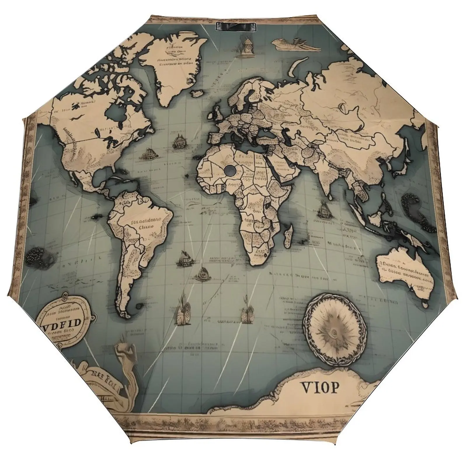

Vintage World Map 3 Fold Auto Umbrella Historical Map Carbon Fiber Frame Umbrella Windproof Ligthweight Umbrellas for Female