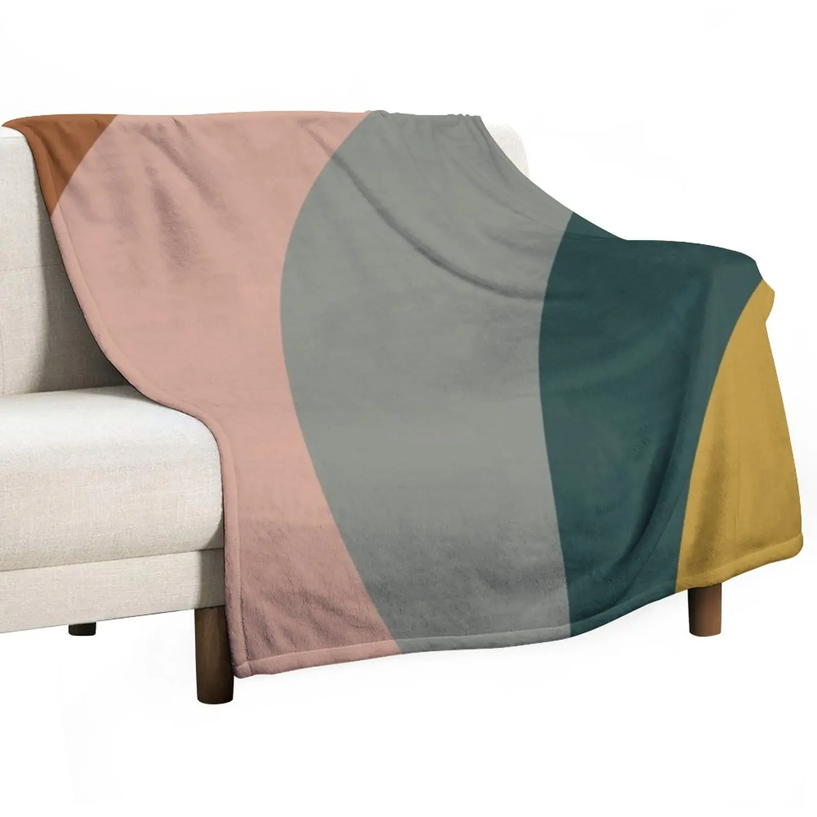 

Sound Waves Minimalist Pattern in Mustard Yellow, Teal, Grey, Blush Pink, and Rust Throw Blanket anime Sofa Blankets