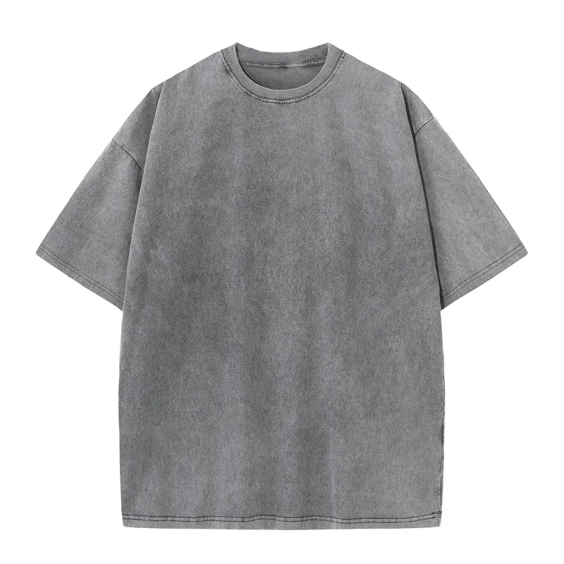 

Wholesale 280gsm heavy weight T Shirt Men Hip Hop Vintage Washed Oversized Streetwear 100% Cotton 2023 T-shirt