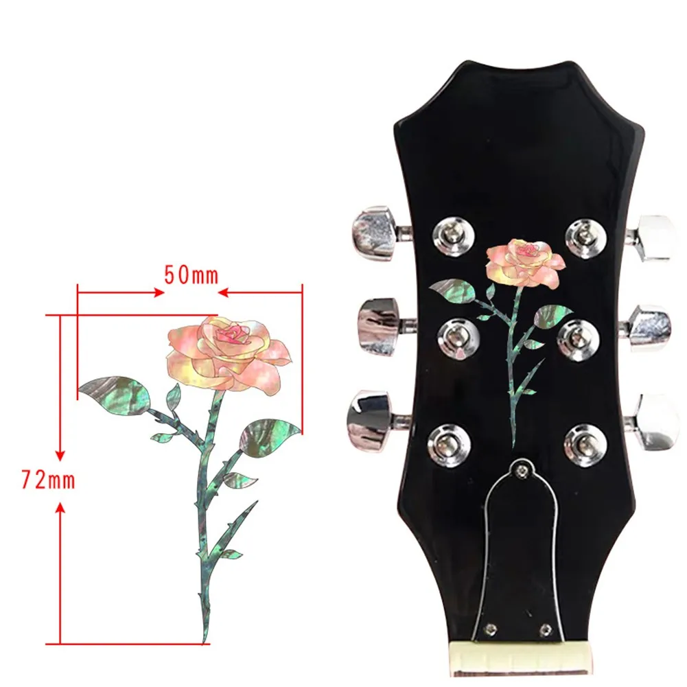 

Indoor Guitar Sticker Decal Inlay Sticker Guitar Decorations Blue Rose Decal Flower Guitar Guitar Neck Headstock Red Rose