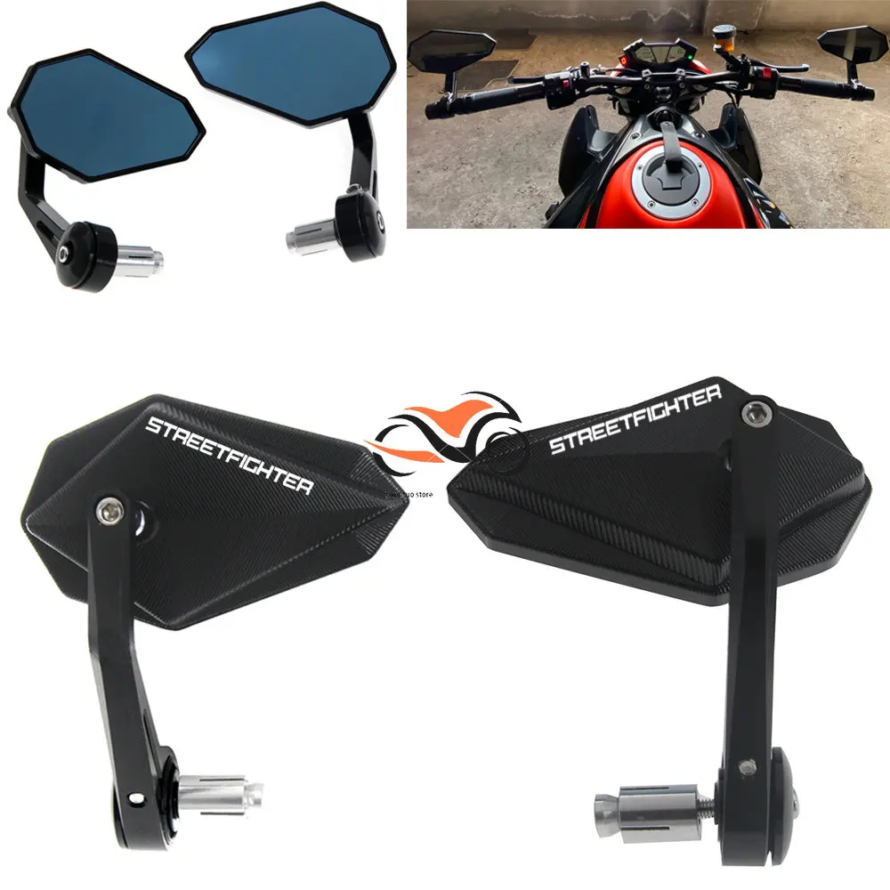CNC Aluminum Motorcycle Bar End Mirror Handlebar for Ducati Streetfighter V2 2022-2023, Streetfighter V4 2020-2023
CNC Aluminum Motorcycle Bar End Mirror Handlebar for Ducati Streetfighter V2 2022-2023, Streetfighter V4 2020-2023