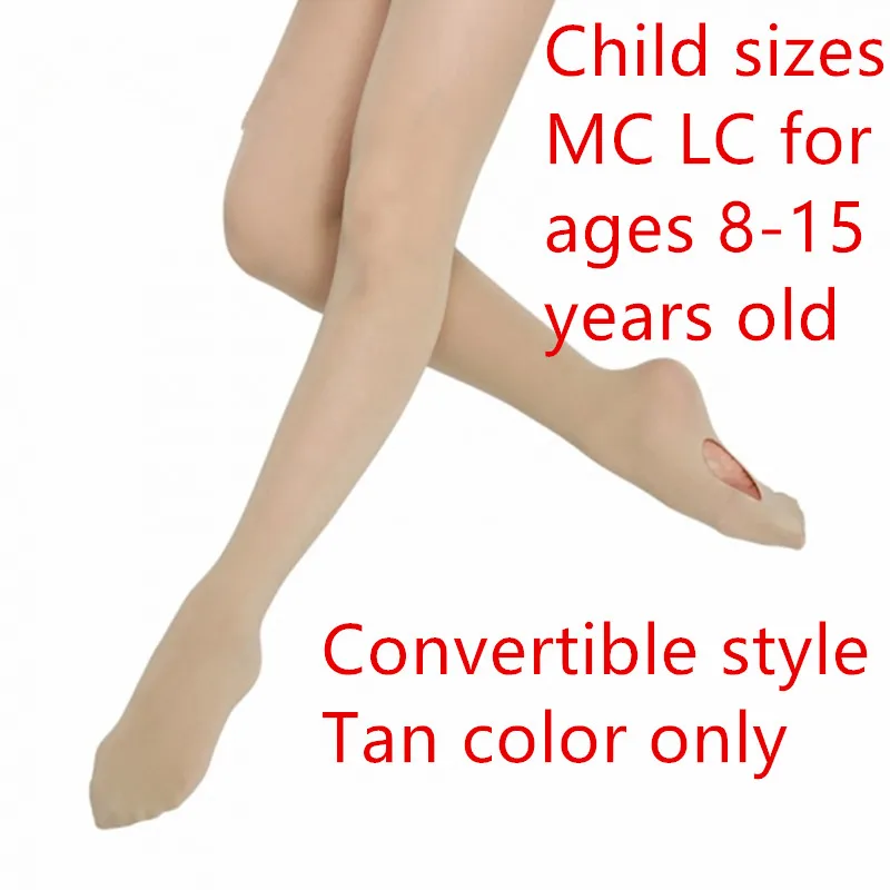 

Convertible Dark Tan Child Size MC LC Dance Tights Pantyhose Velvet Microfiber Stocking Legwear Ballet Jazz Ballerina Training