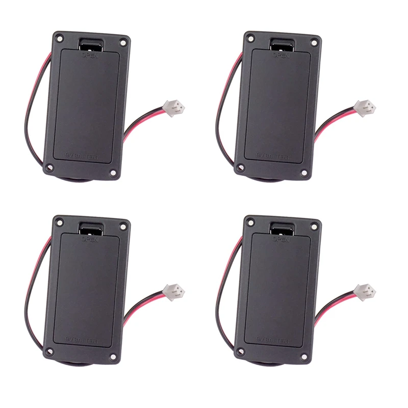 

4X 9V Flat Mount Guitar Active Pickup Battery Cover Hold Box Battery Storage Case For Electric Guitar Bass Accessory