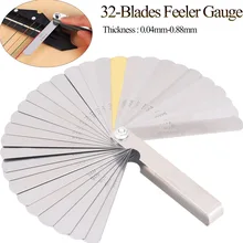 32 Blades Feeler Gauge Metric Gap Filler 0.04-0.88mm Thickness Gage Guitar Tool Electric Guitar Instrument Woodworking Supplies
32 Blades Feeler Gauge Metric Gap Filler 0.04-0.88mm Thickness Gage Guitar Tool Electric Guitar Instrument Woodworking Supplies