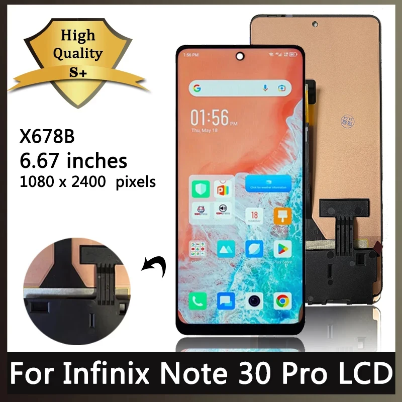 ЖК-дисплей AMOLED 6,67 дюйма для Infinix Note 30 Pro x678B, сенсорный экран для Infinix Note30 Pro 30Pro, дисплей с дигитайзером, замена
ЖК-дисплей AMOLED 6,67 дюйма для Infinix Note 30 Pro x678B, сенсорный экран для Infinix Note30 Pro 30Pro, дисплей с дигитайзером, замена