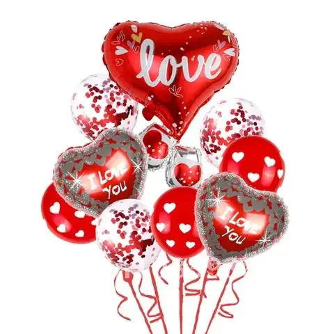 

1Heart Helium Globos Foil Balloons Set For Valentine's Day Anniversary Decoration Wedding Party Supplies Lovers Gifts I Love You